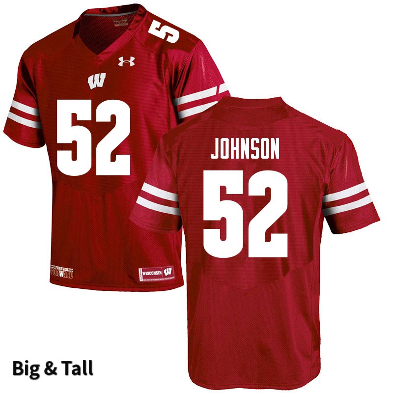 Wisconsin Badgers Men's #52 Kaden Johnson NCAA Under Armour Authentic Red Big & Tall College Stitched Football Jersey TB40N32TD